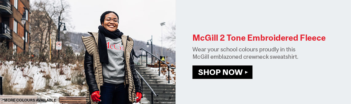 Wear your school colours proudly with this McGill emblazoned crewneck sweatshirt