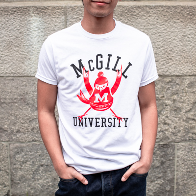 MCGILL T SHIRT VINTAGE CHEERING MARTLET WHITE