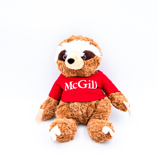 McGill Sloth Cuddle Buddy with Red Tee