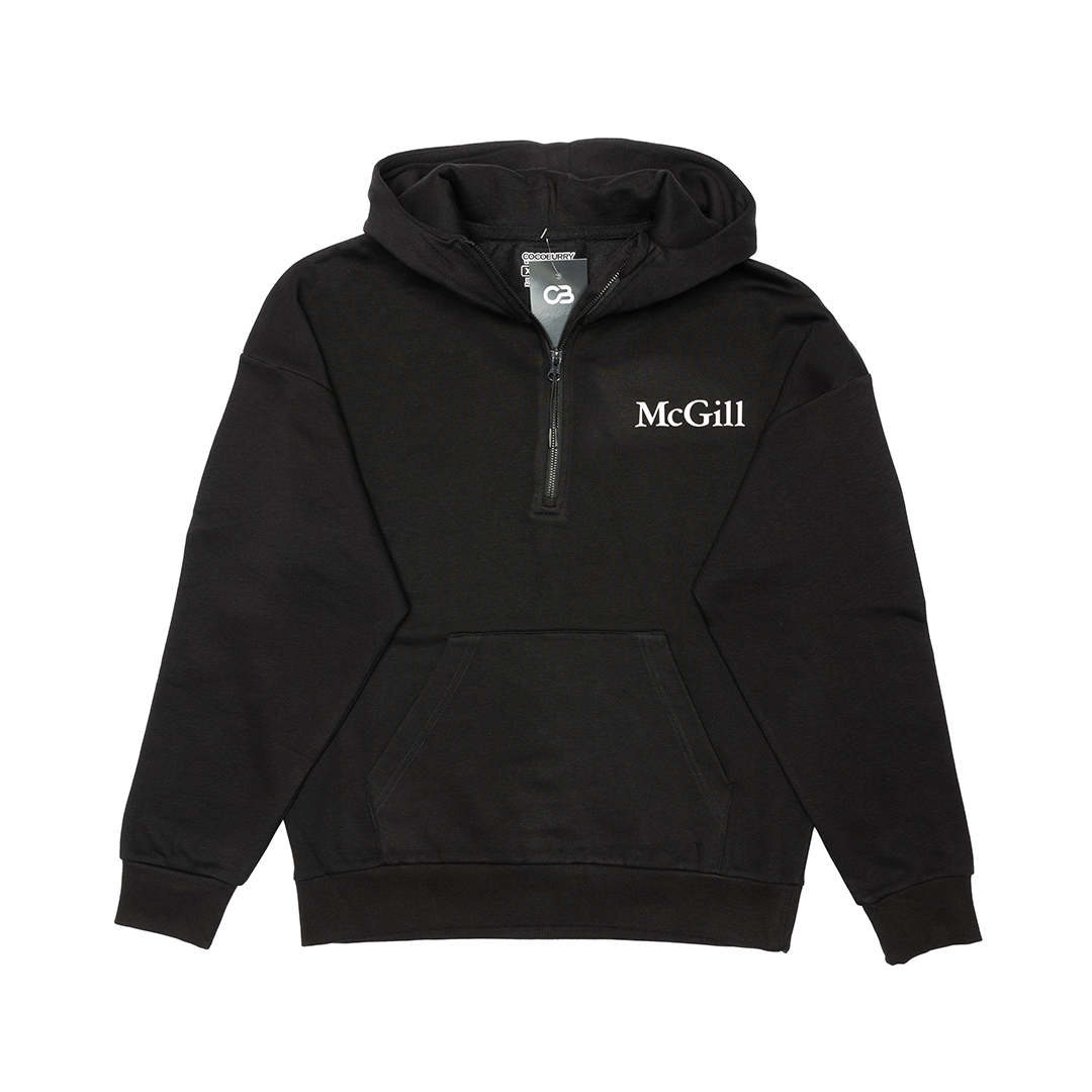 Made from an innovative ultra-smooth fleece, the exposed half zip and drop shoulder gives this versatile hoodie a modern design. A rubber printed McGill logo on the left chest adds to the streetwear vibe. Featuring a kangaroo front pocket and rib knit cuffs and waistband