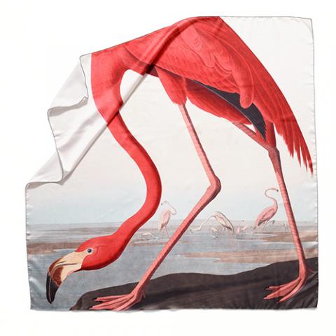 McGill Audobon's Flamingo Square Silk-Touch Scarf