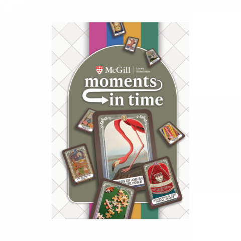 Moments in Time card game front of box featuring historical images.