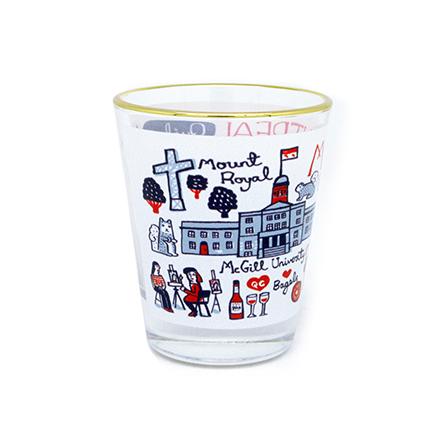Montreal Cityscape Shot Glass by Julia Gash SIDE 1